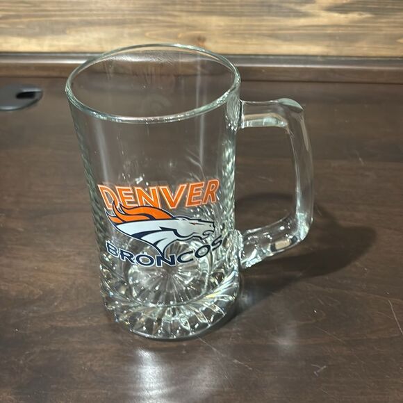 Denver Broncos NFL Football Colorado Beer Stein Glass Handle Cup - Picture 2 of 7